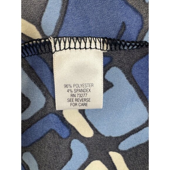 Apt. 9 Blue Geometric Print Square Neck Dress Size 2X 18 20 All-Season Plus Size - Picture 6 of 7